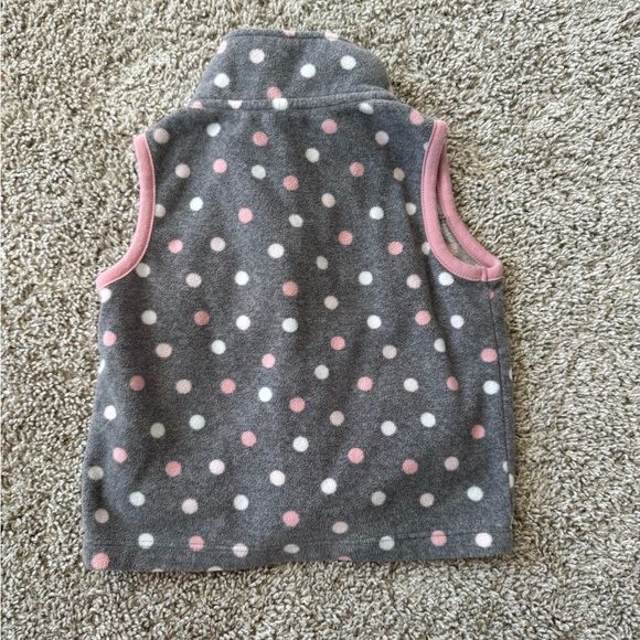 Carter’s Baby Girl Fleece Polka Dot Zip-Up Vest Fleece vest Pink- Size 12 Months - Picture 6 of 6